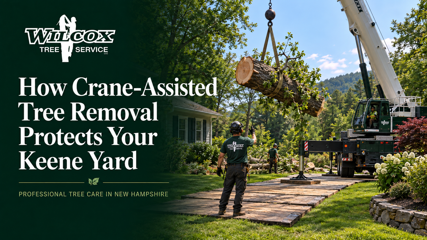How Crane Assisted Tree Removal Protects Your Keene Yard