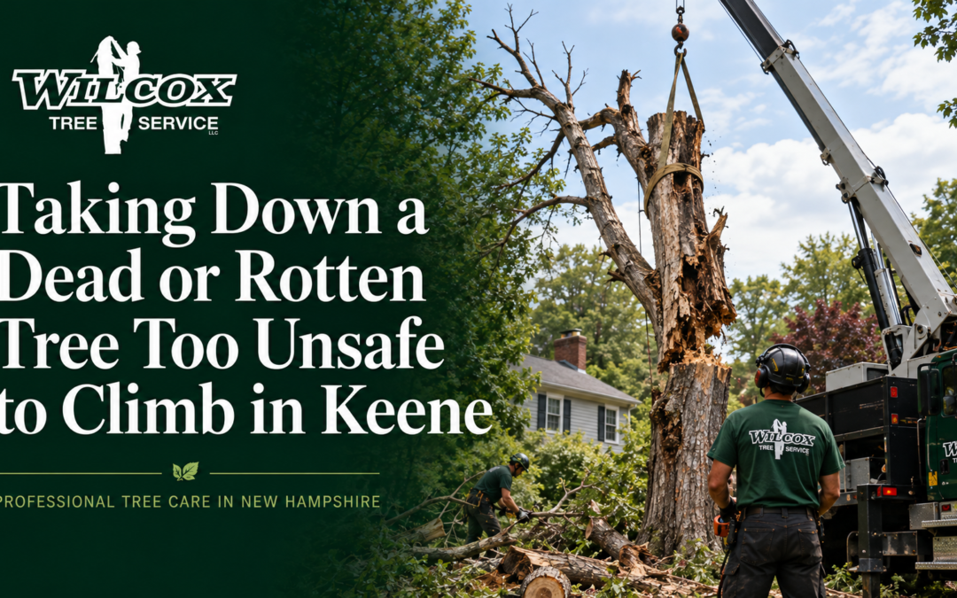 Taking Down a Dead or Rotten Tree Too Unsafe to Climb in Keene