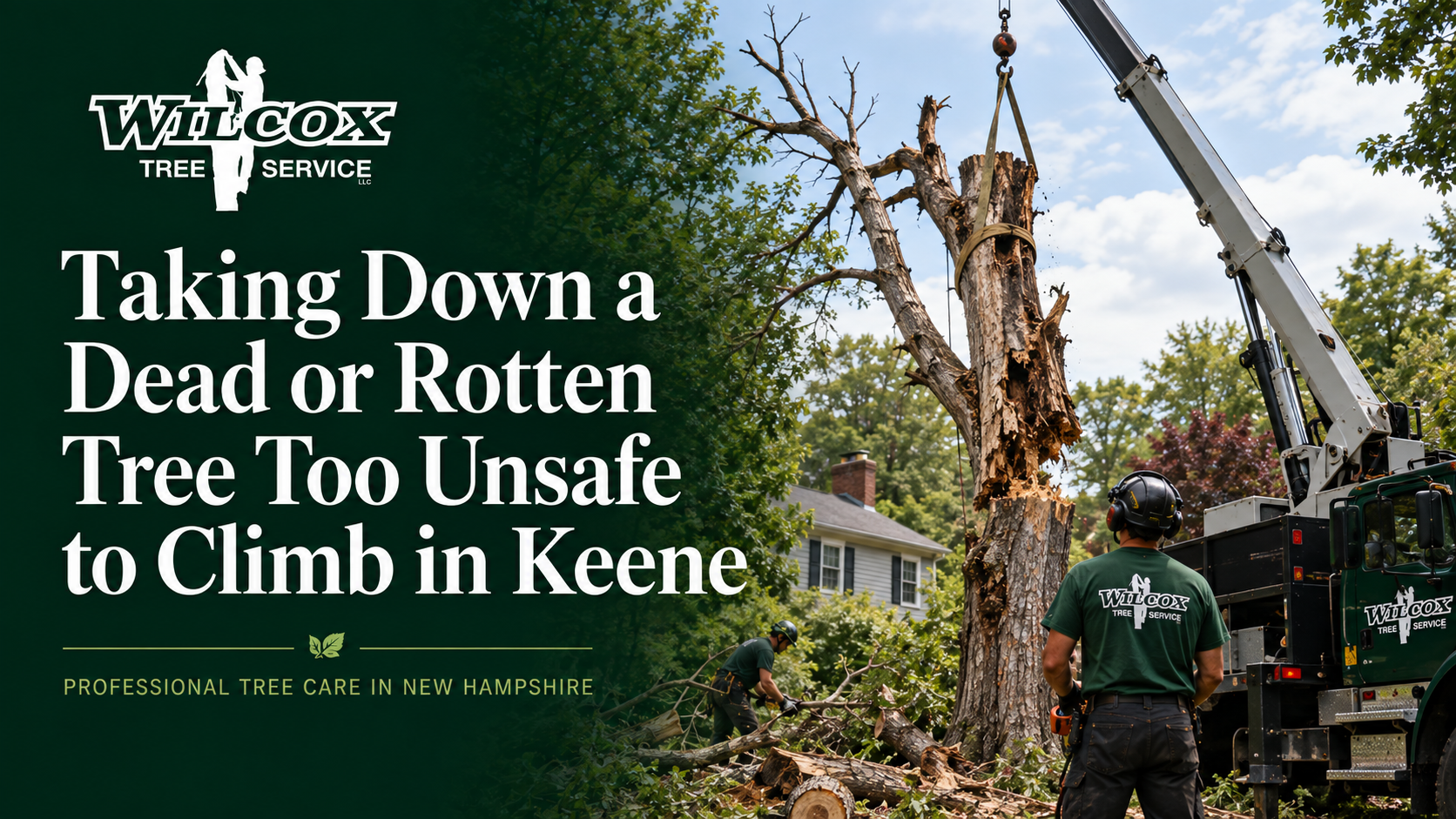 Taking Down a Dead or Rotten Tree Too Unsafe to Climb in Keene