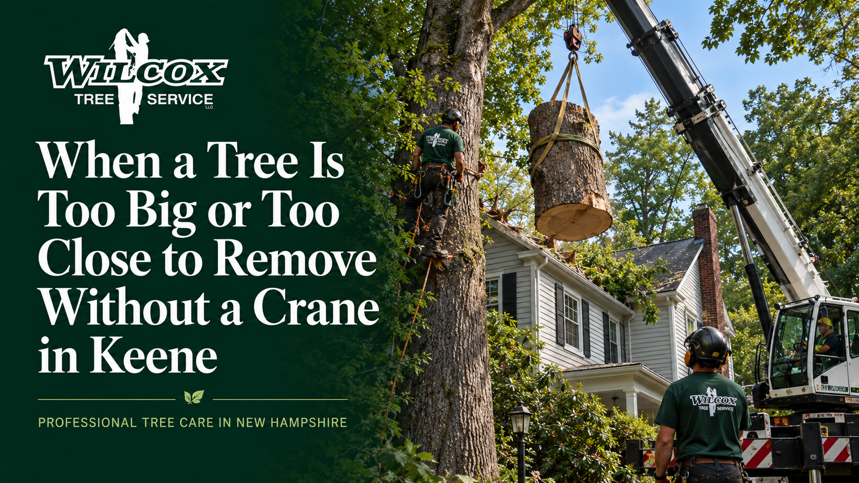 When a Tree Is Too Big or Too Close to Remove Without a Crane in Keene